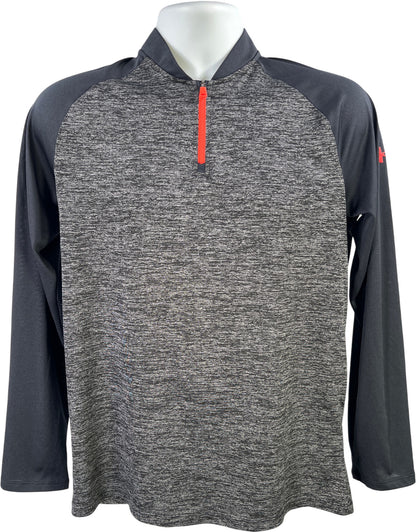 Under Armour Men’s Black Loose Fit 1/4 Zip Pullover Athletic Shirt - M