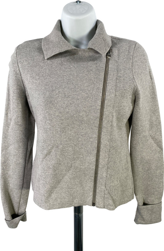 Ann Taylor Women’s Gray Asymmetrical Full Zip Sweater Jacket - XS
