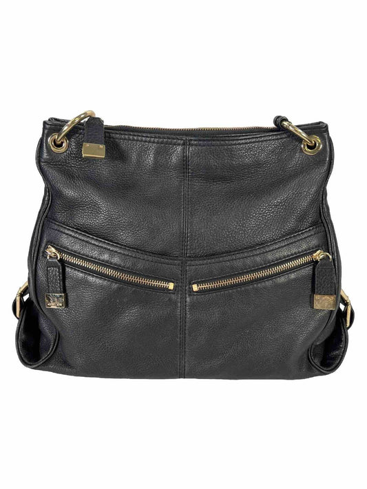 Michael Kors Black Leather Hobo Style Shoulder Bag Purse
