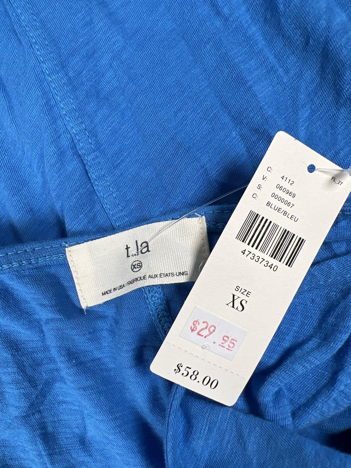 T.la Women’s Blue Button Up Tie Front Sleeveless Tank Top - XS