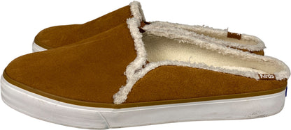 Keds Women’s Tan/Brown Suede Shearling Lined Double Decker Slip On Mules - 11