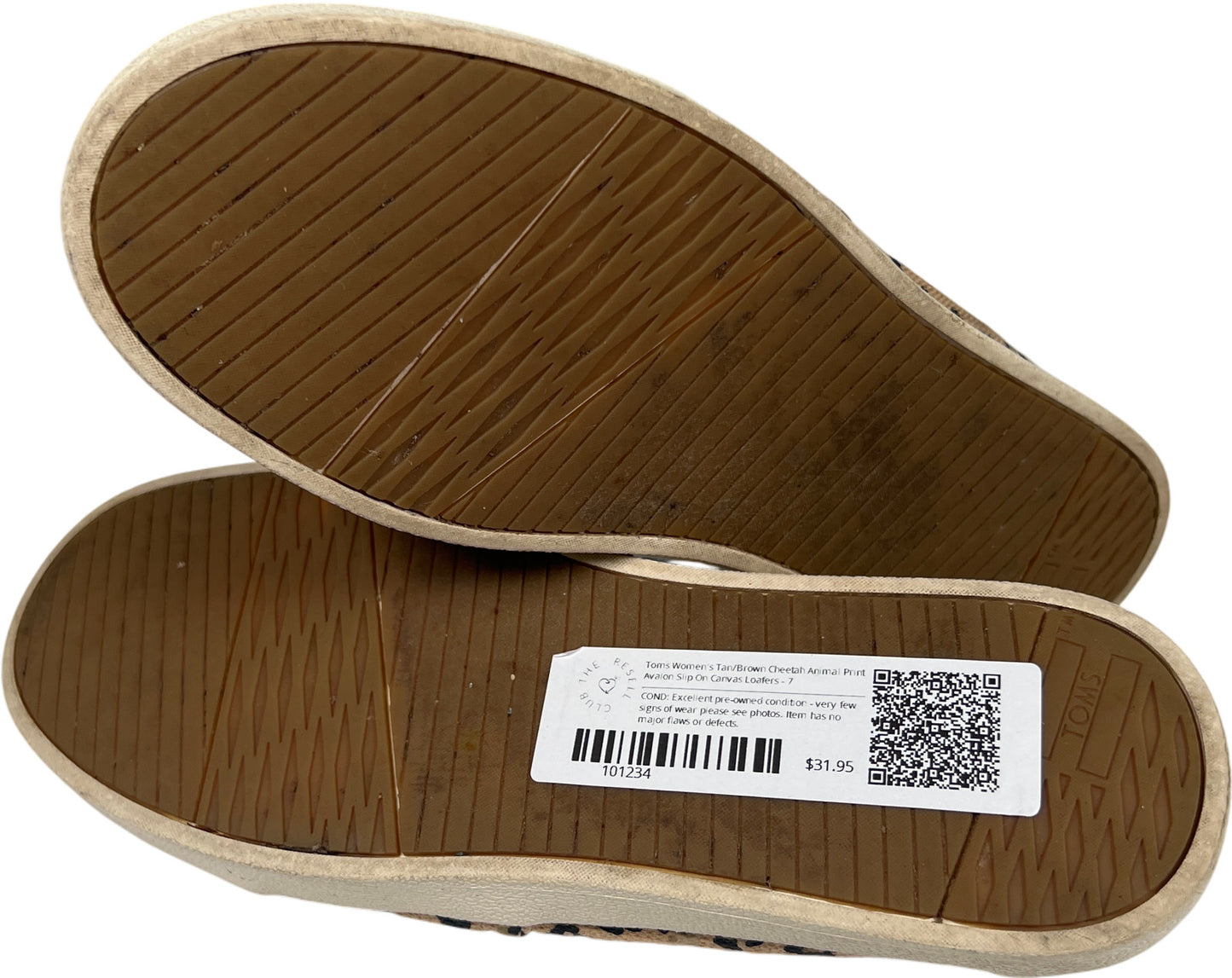 Toms Women’s Tan/Brown Cheetah Animal Print Avalon Slip On Canvas Loafers - 7