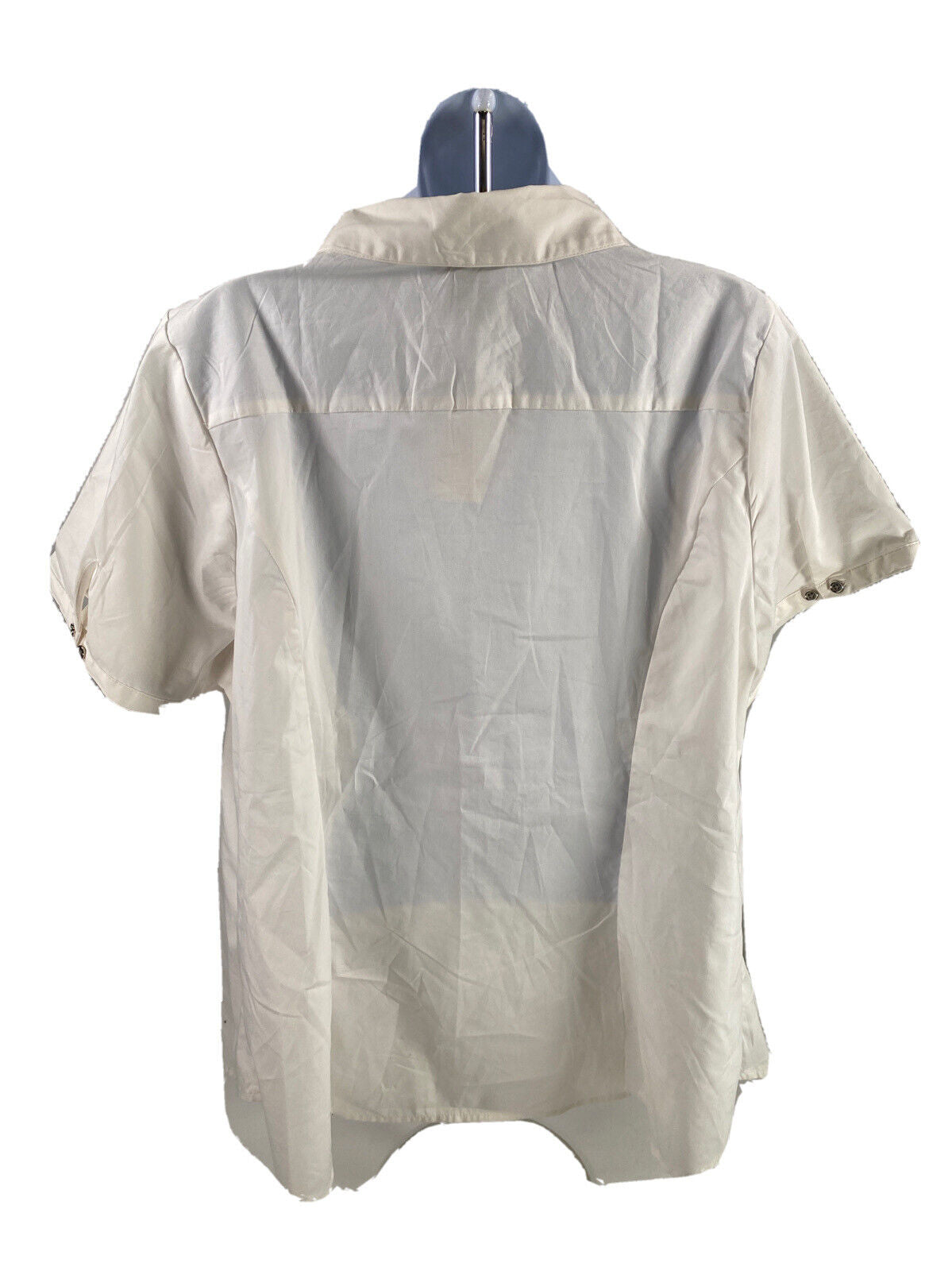 NUEVO Camisa blanca con botones de manga corta para mujer de Lane Bryant - 20
