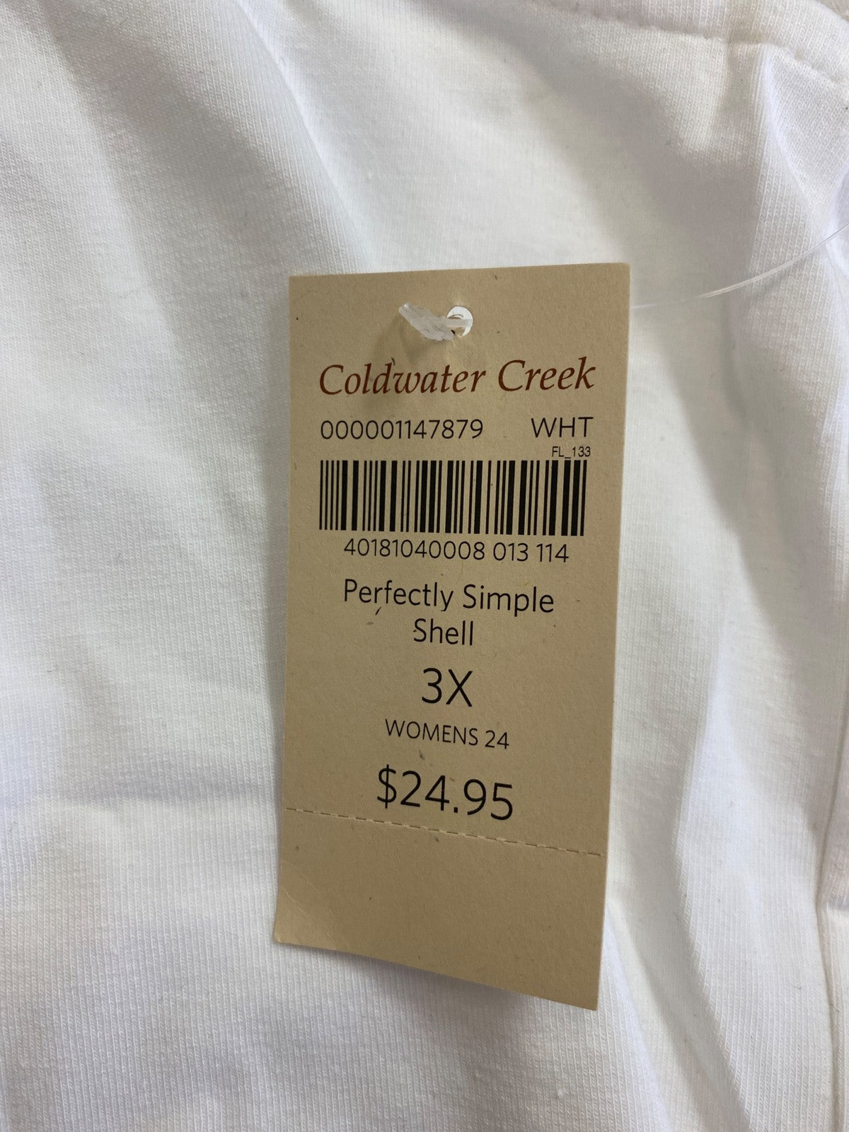 Coldwater Creek Women’s White Cotton Sleeveless Shell Tank Top - Plus 3X