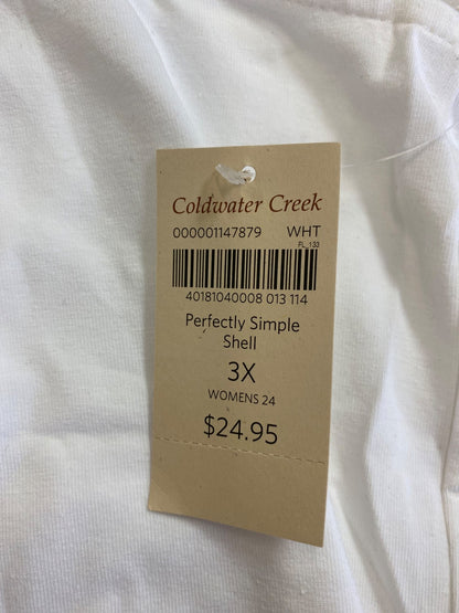 Coldwater Creek Women’s White Cotton Sleeveless Shell Tank Top - Plus 3X