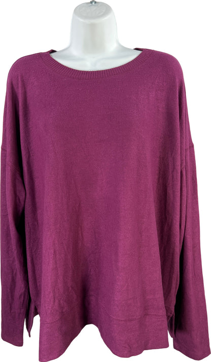 Lucky Brand Women’s Purple Long Sleeve Cozy Crewneck Sweater - XL