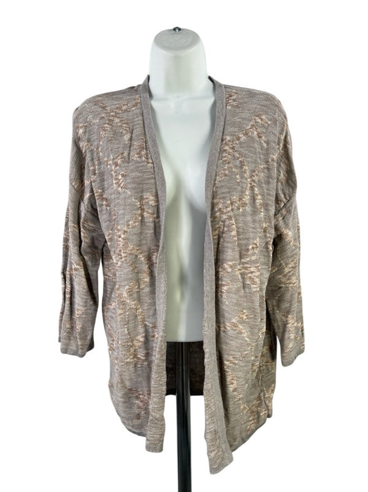 Pure J.Jill Women's Gray 3/4 Sleeve Open Front Cardigan Sweater - M