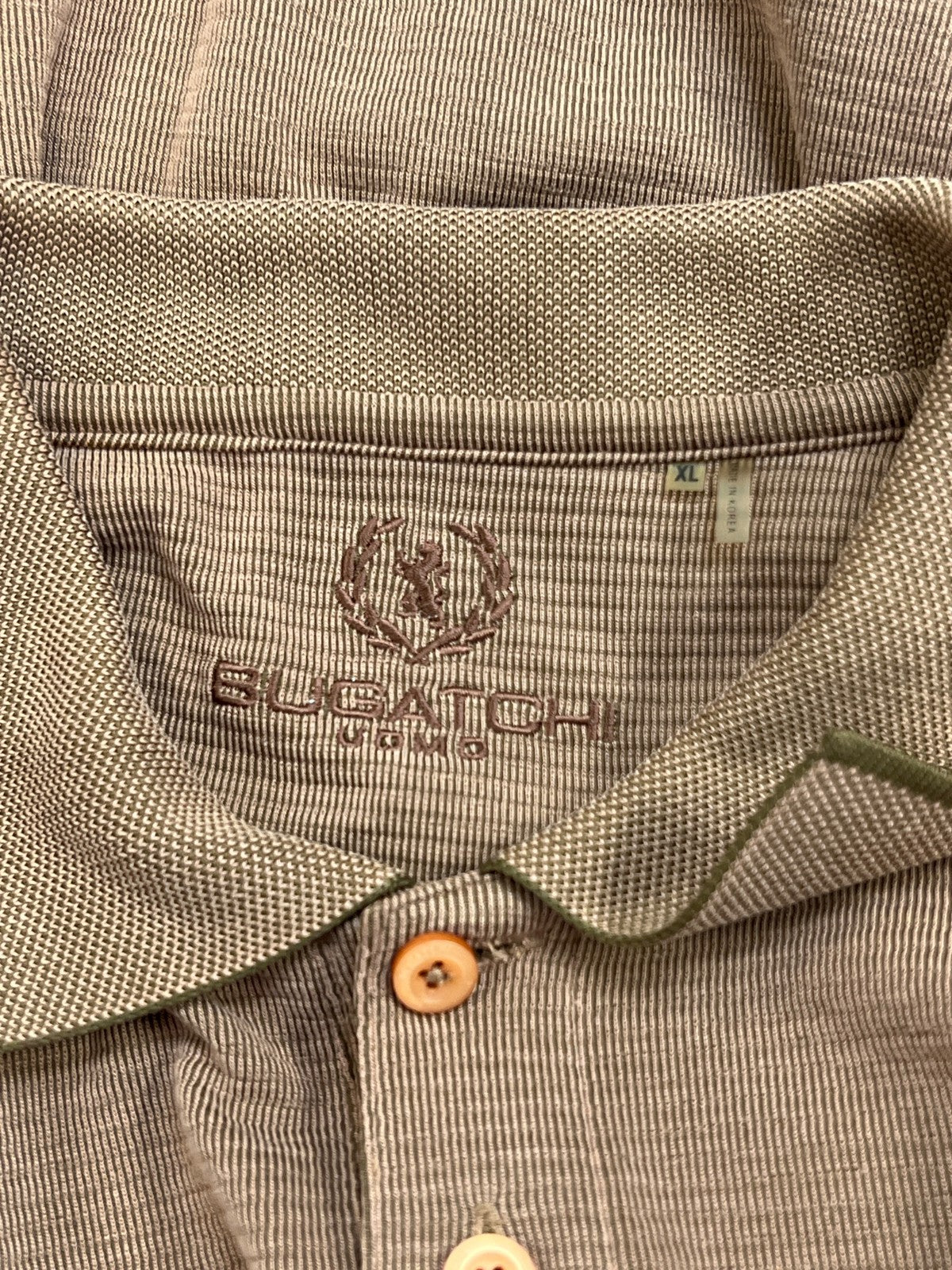 Bugatchi Men’s Brown Short Sleeve Textured Short Sleeve Polo - XL