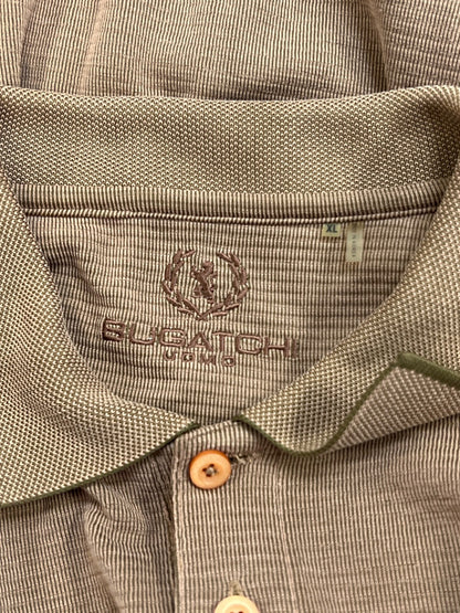 Bugatchi Men’s Brown Short Sleeve Textured Short Sleeve Polo - XL