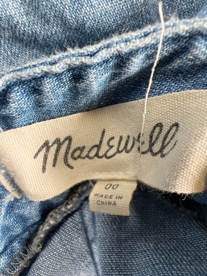 Madewell Women's Blue Chambray Apron Bow Back Jumpsuit - 00