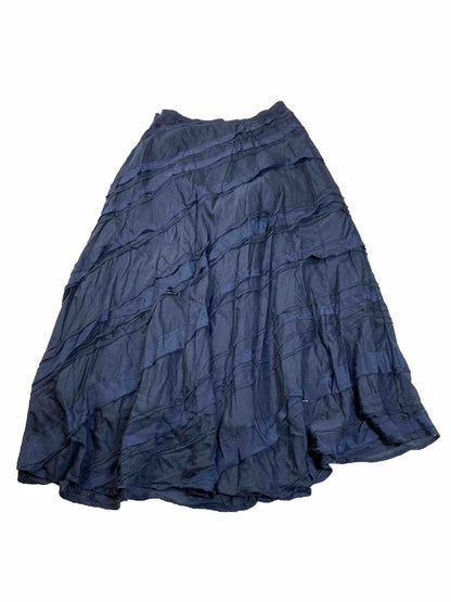 Soft Surroundings Women's Navy Blue Tiered Maxi Skirt - S Petite
