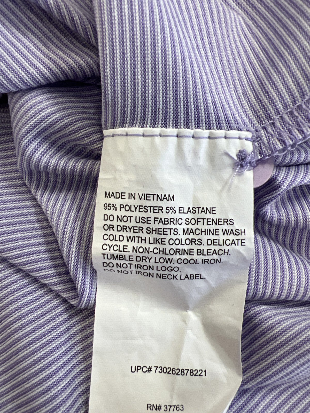 Callaway Men’s Purple Striped Short Sleeve Athletic Polo Shirt - S