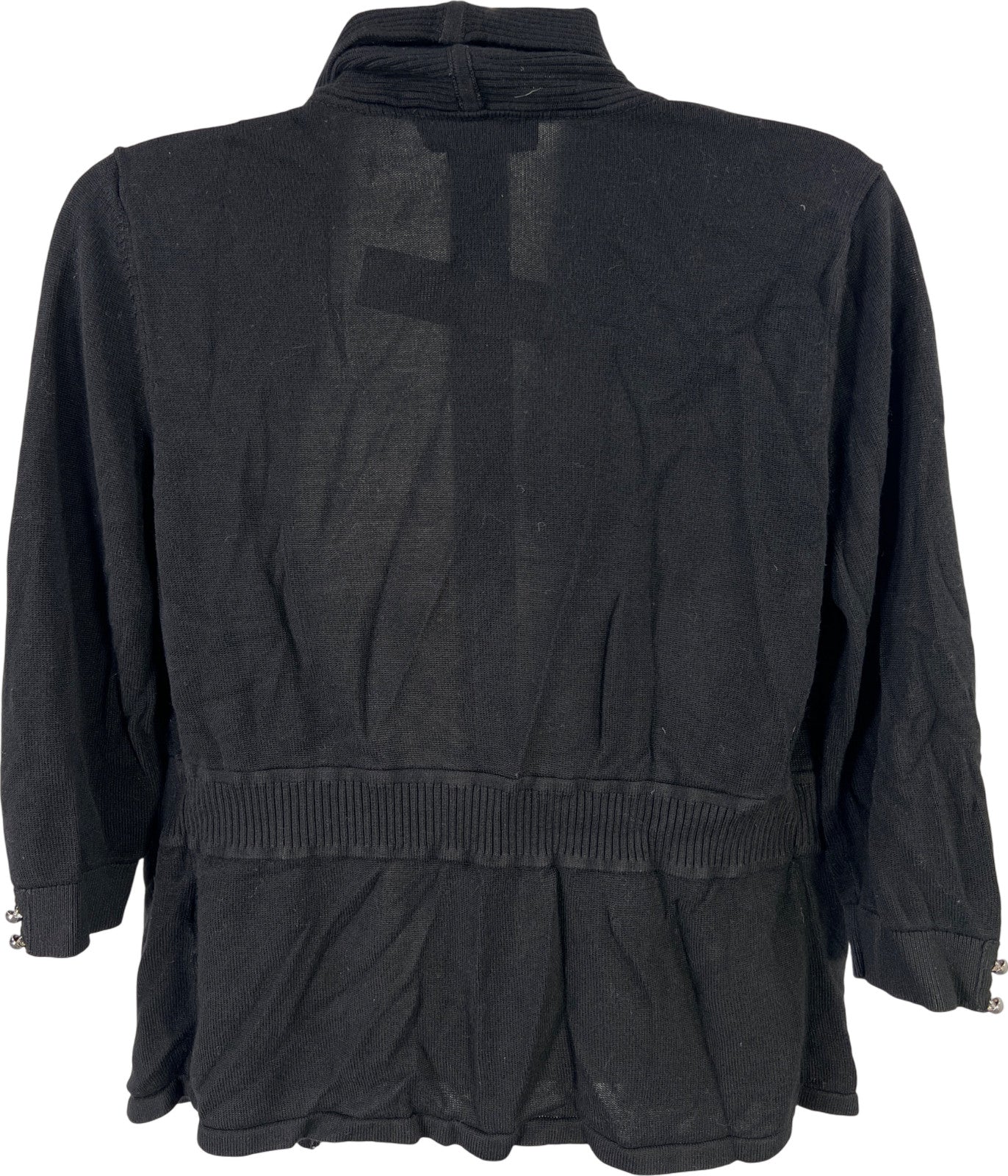 White House Black Market Women’s Black 3/4 Sleeve Open Cardigan Sweater - S