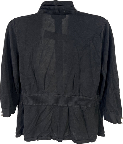White House Black Market Women’s Black 3/4 Sleeve Open Cardigan Sweater - S