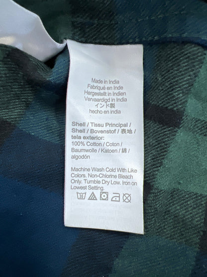 J.Crew Men’s Green/Blue Plaid Flannel Button Up Shirt - M