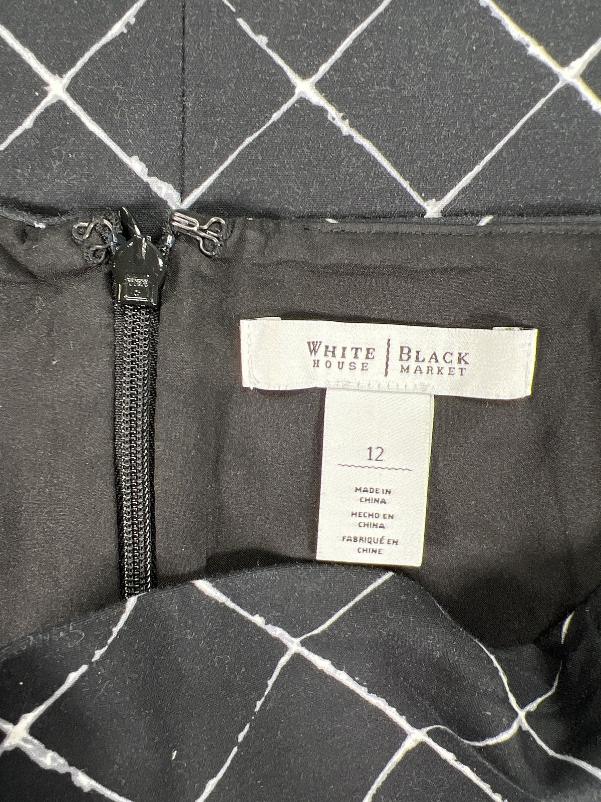 White House Black Market Women’s Black/White Pencil Skirt - 12