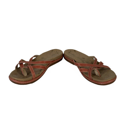 L.L Bean Women's Pink Leather Strappy Sandals - 8