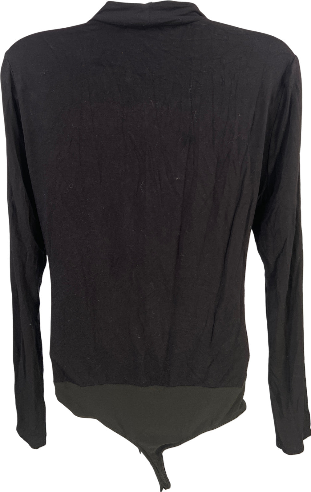 White House Black Market Women’s Black Keyhole Long Sleeve Bodysuit - M