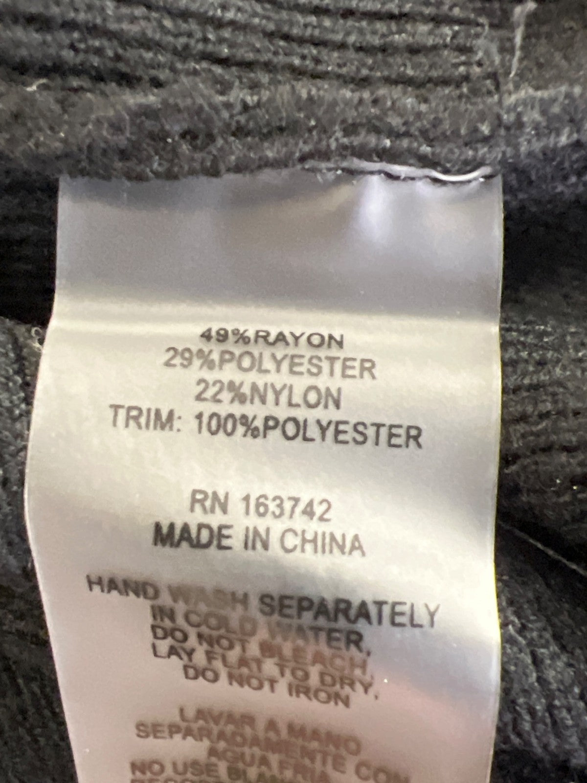 Sioni Milano Women’s Black Semi Sheer Fringe Sleeve Sweater - M