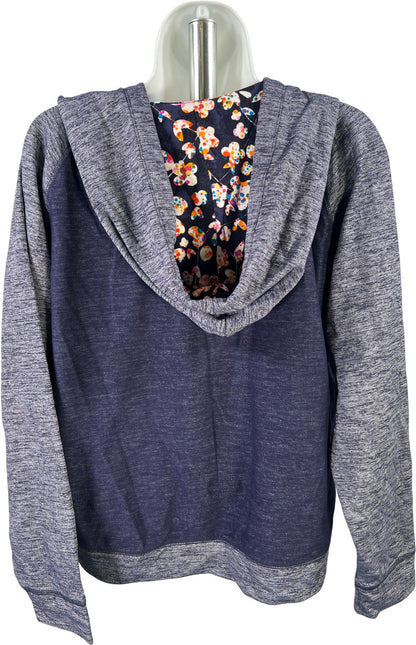 Vera Bradley Women’s Blue Heathered Floral Hood Pullover Pajama Sweatshirt - L