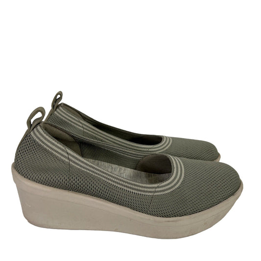 Clarks Women's Green Cloudsteppers Slip On Wedge Casual Shoes - 7