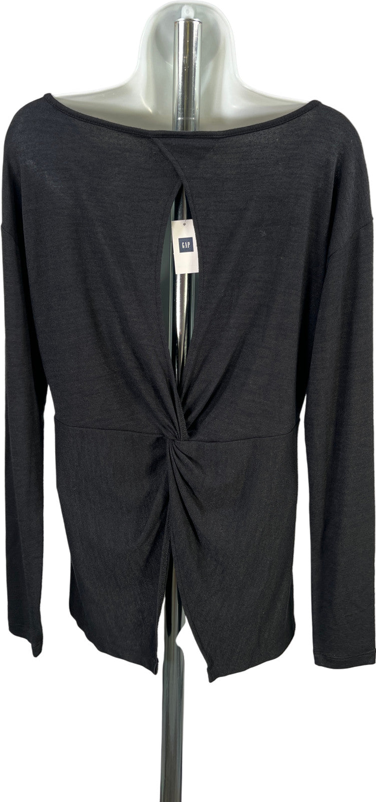 Old Navy Women’s Black Long Sleeve Open Back Shirt - M