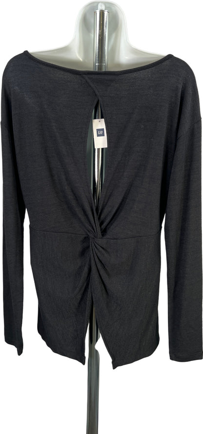 Old Navy Women’s Black Long Sleeve Open Back Shirt - M