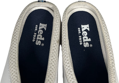 Keds Women’s White Leather Slip On Walking Shoes - 9.5