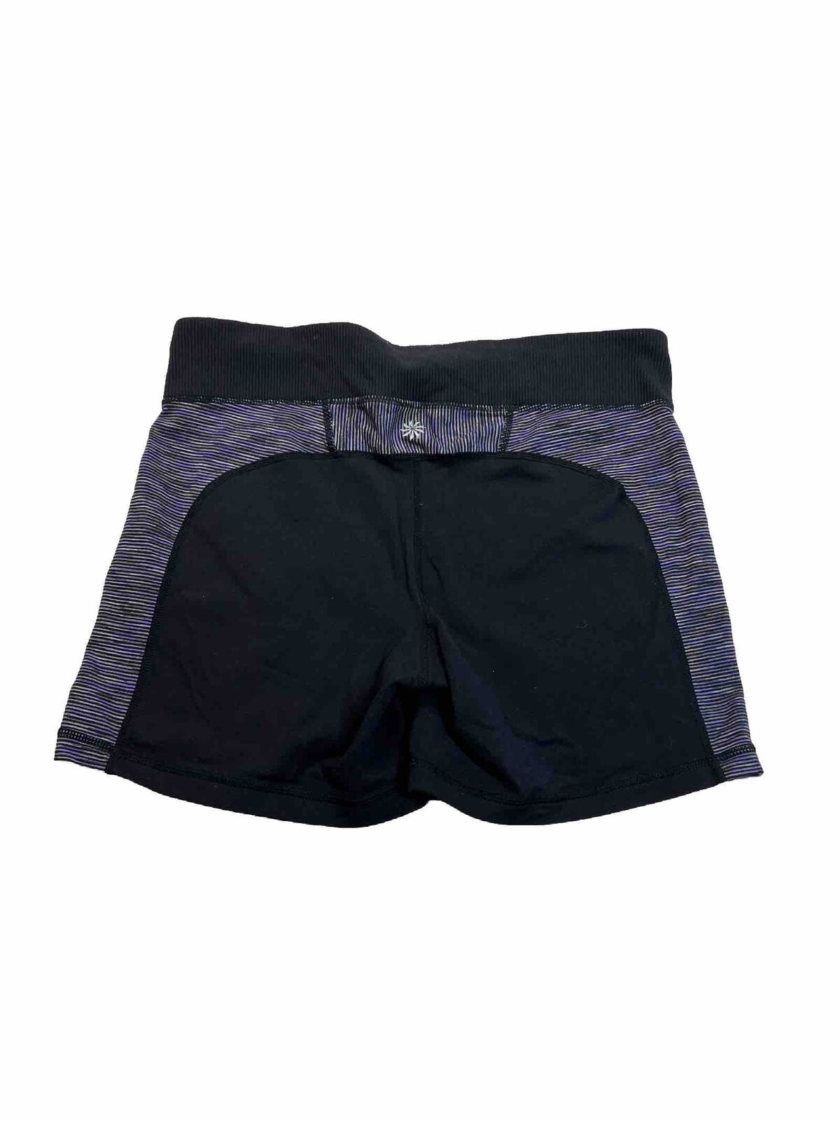 Athleta Women's Black/Purple Fitted Athletic Shorts - M
