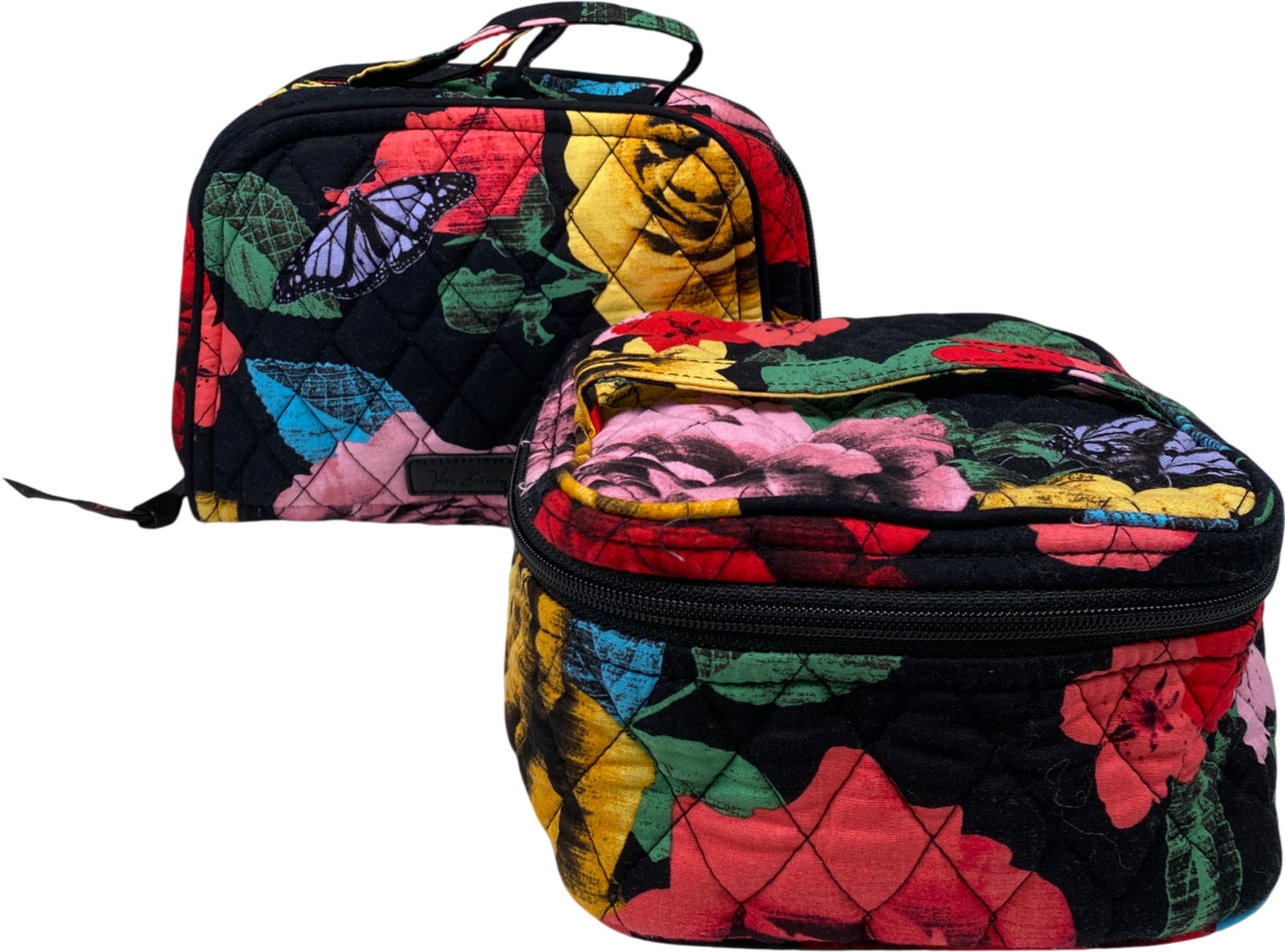 Vera Bradley Women’s Black Havana Rose Travel Jewelry Organizer and Cosmetic Bag