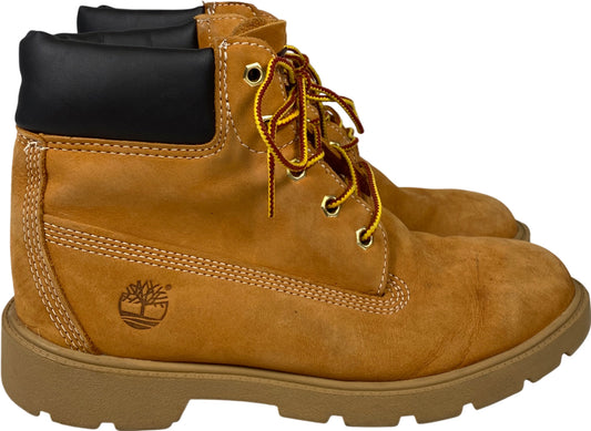 Timberland Boys Tan/Brown Wheat Suede Classic 6”. Lace Up Work Boots - 5