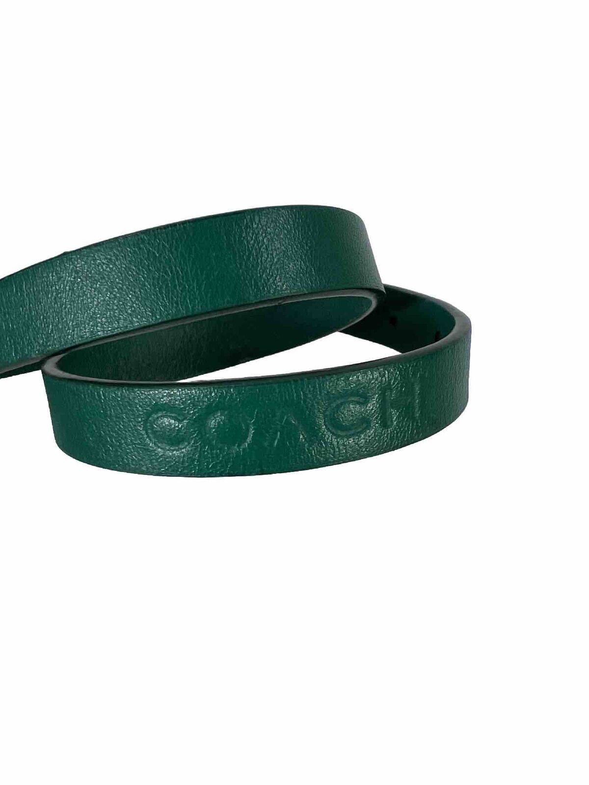 Coach Men's Green Leather Double Wrap Bracelet
