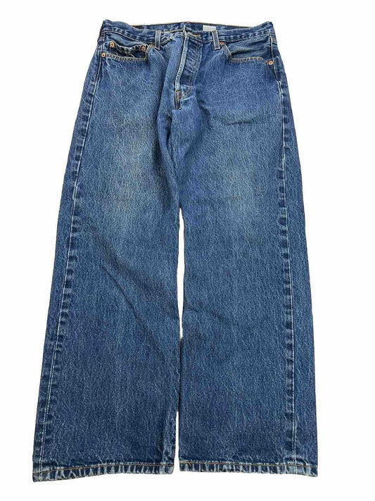 Levi's Men's Medium Wash 501 Straight Leg Denim Jeans - 36x30