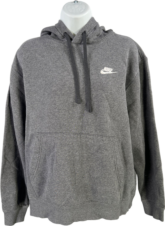Nike Sportswear Unisex Gray Clubfleece Pullover Hoodie Sweatshirt - M