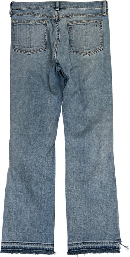 Rag and Bone Women’s Light Wash High Rise Stove Pipe Distressed Step Jeans - 28