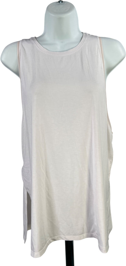 Athleta Women’s White Essence Mesh Trim Side Slit Tank Top - S