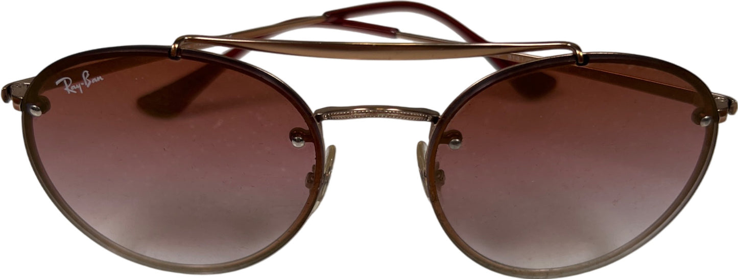 Ray-Ban Brown/ Rose Gold Round Double Bridge Sunglasses