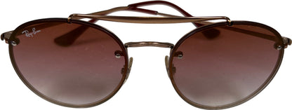 Ray-Ban Brown/ Rose Gold Round Double Bridge Sunglasses