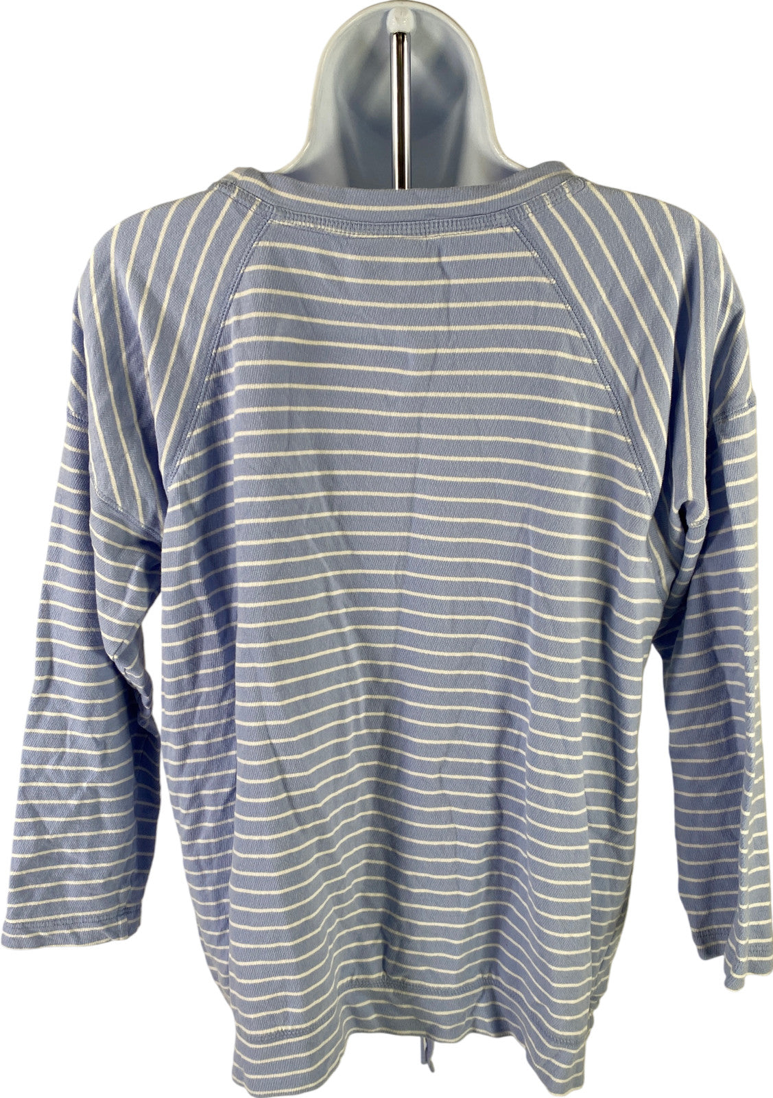 J.Jill Women’s Blue Striped 3/4 Wrist Length Sleeve Tie Front T-Shirt - S