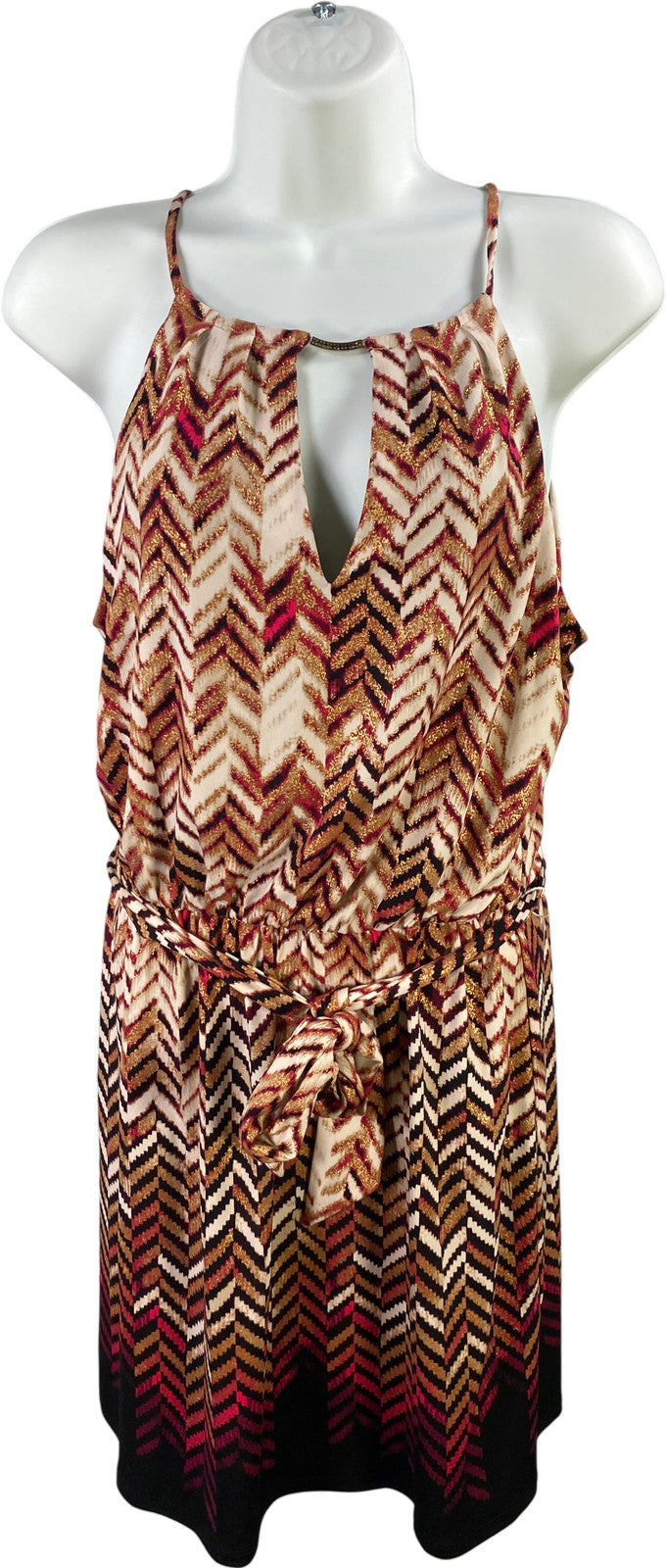 White House Black Market Womens White & Pink Sleeveless Smocked Dress - Petite M