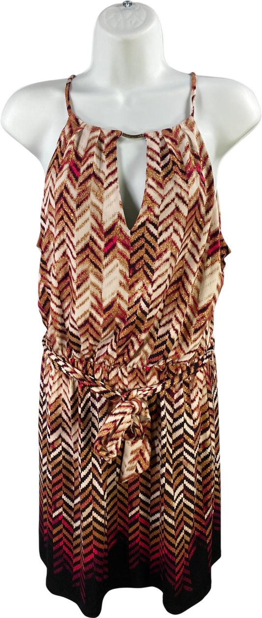 White House Black Market Womens White & Pink Sleeveless Smocked Dress - Petite M