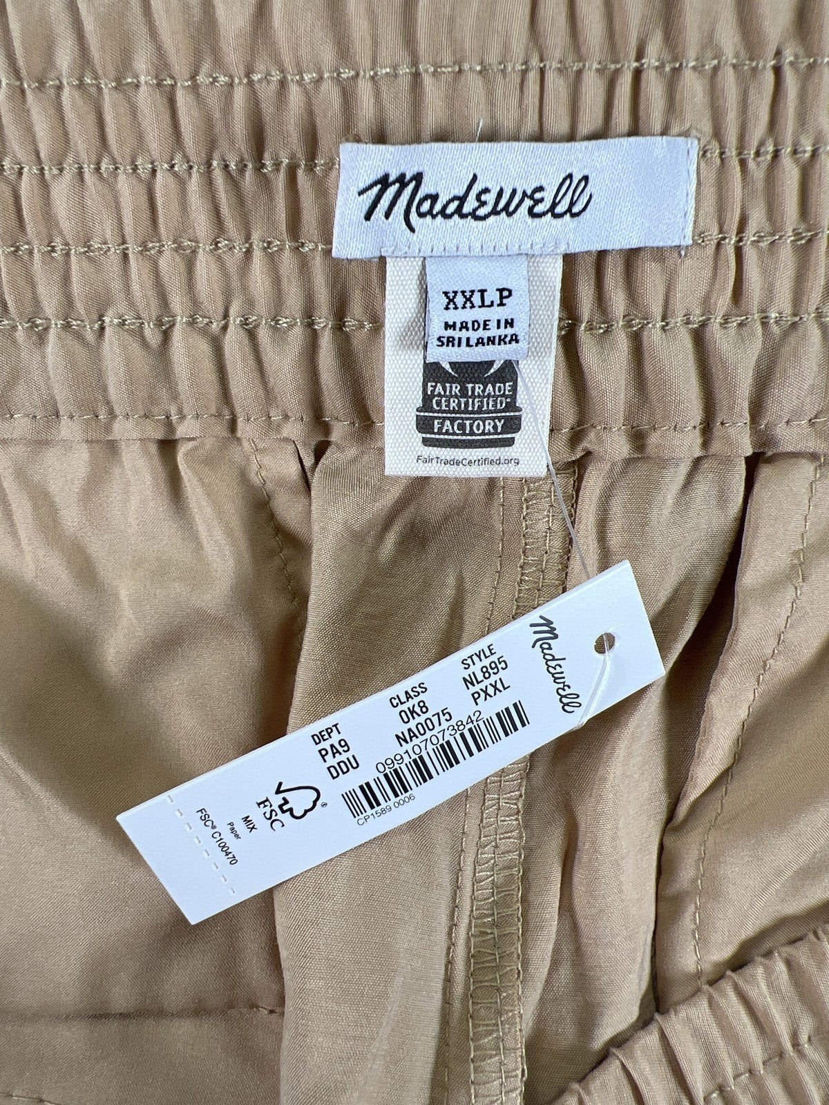 Madewell Women’s Beige Soft Drape Carley Wide Leg Pants - XXL Petite