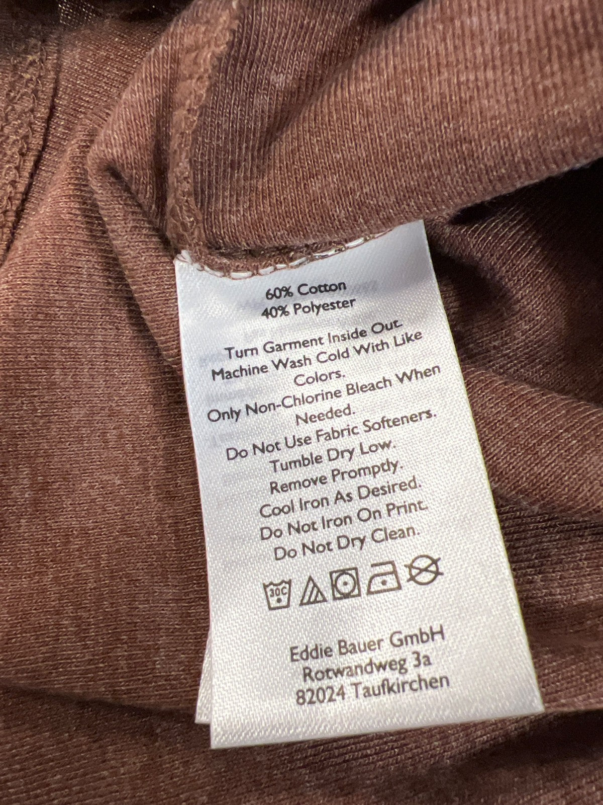 Eddie Bauer Women’s Brown V-Neck Cotton Long Sleeve Shirt - L