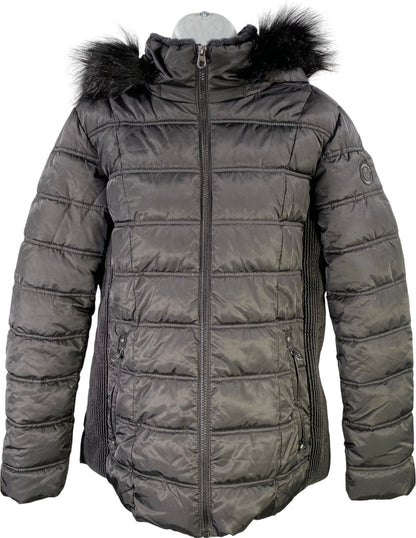 Nautica Women’s Black Long Sleeve Full Zip Insulated Puffer Coat - L