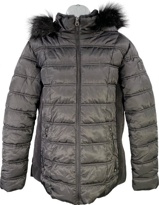 Nautica Women’s Black Long Sleeve Full Zip Insulated Puffer Coat - L