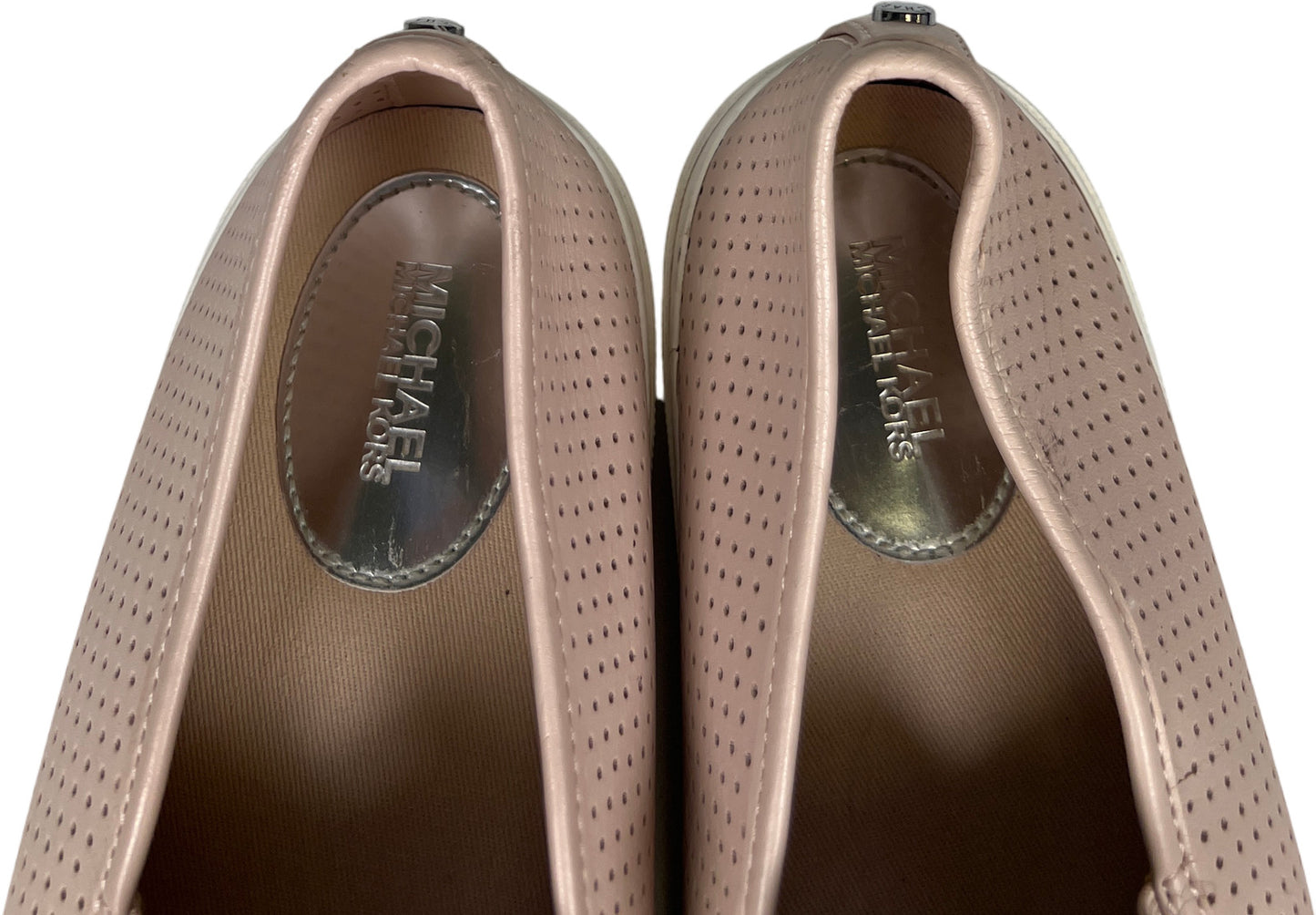 Michael Kors Women’s Pink Perforated Slip On Loafers - 10