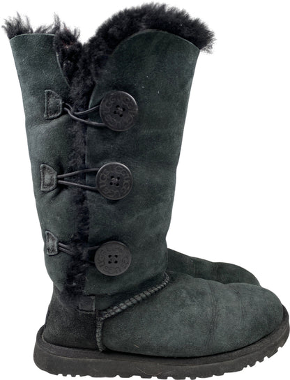 UGG Women’s Black Bailey Button Tall Shearling Boots - 6