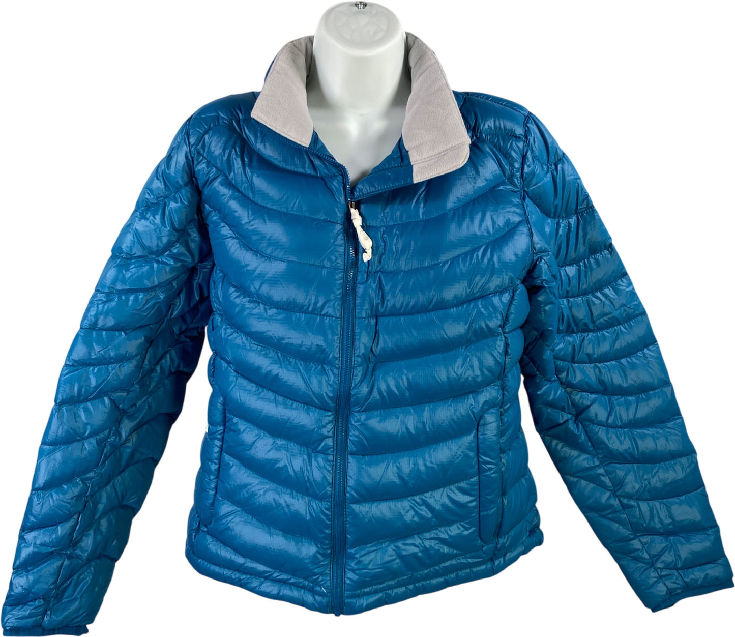 Lands End Women’s Blue Down Insulated Full Zip Puffer Jacket - M