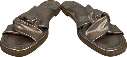 Clarks Collection Women’s Silver/Pewter Metallic Reyna Twist Flats - 8.5