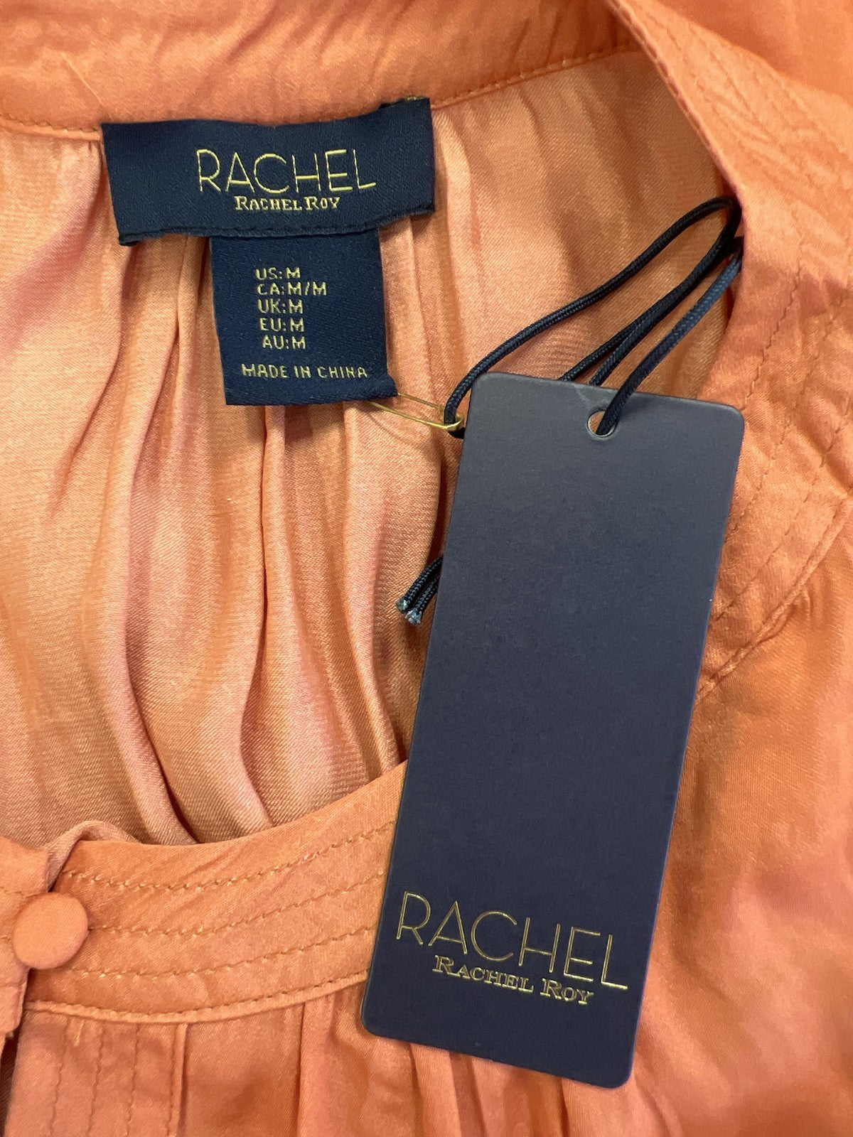 Rachel Roy Women’s Orange Ruffle Trim Sleeveless Blouse - M